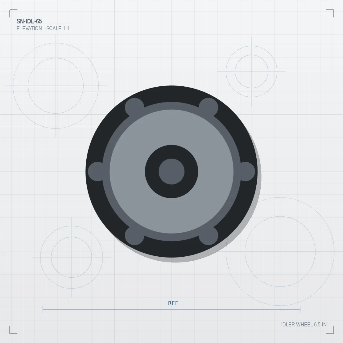 Idler Wheel 6.5 in