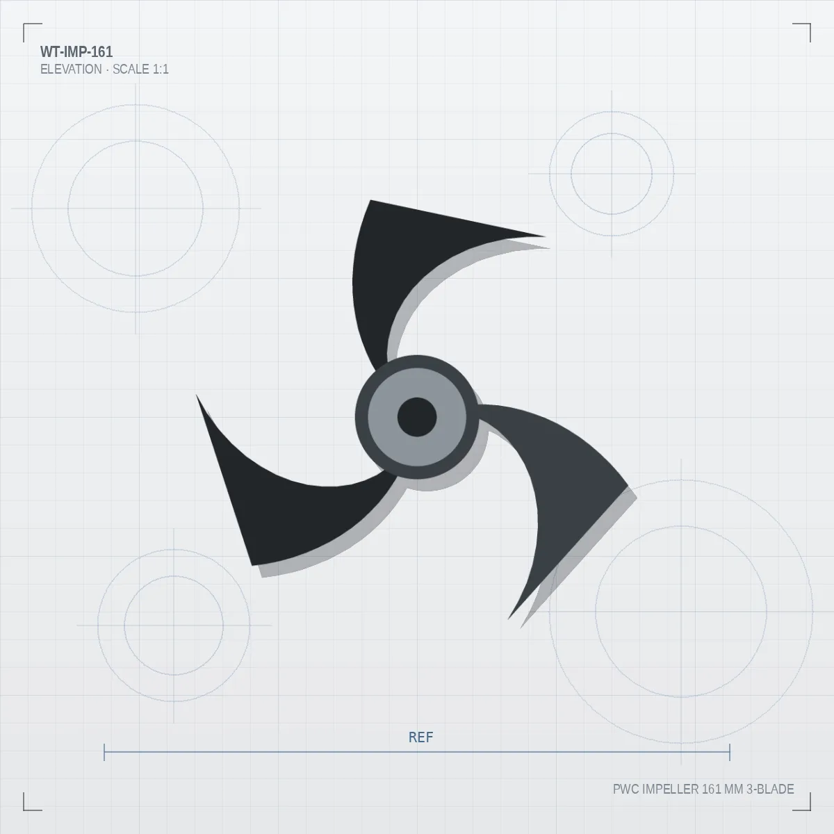 PWC Impeller 161 mm 3-Blade