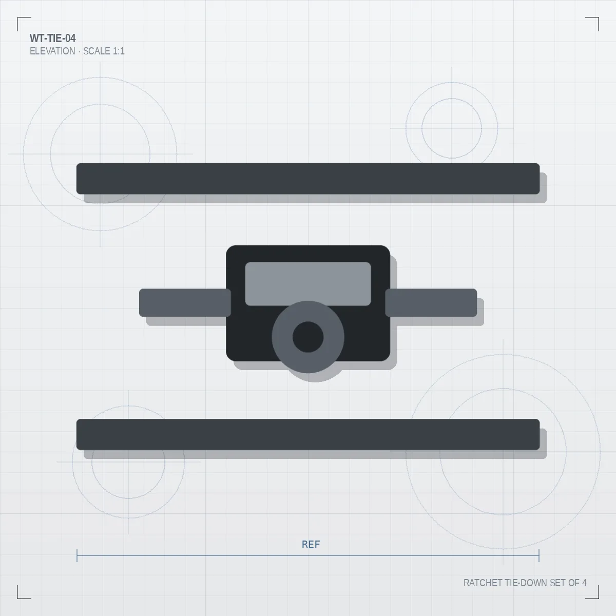 Ratchet Tie-Down Set of 4