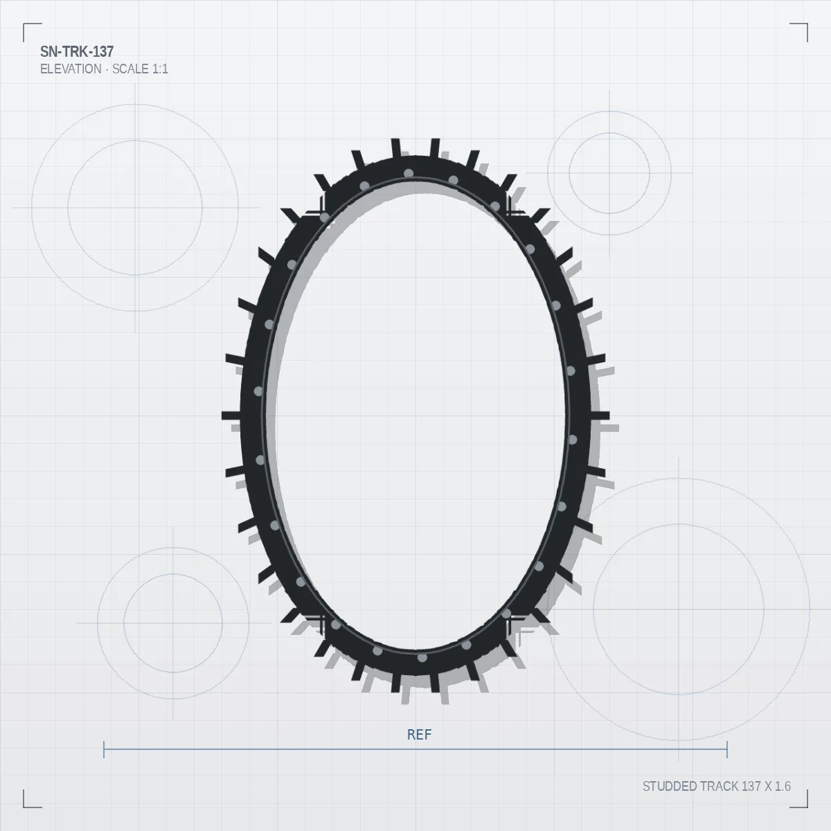Studded Track 137 x 1.6